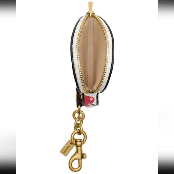 COACH Boxed Cherry Print Leather Heart Coin Purse NIB - Picture 4 of 16